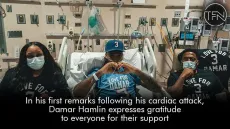 In his first remarks following his cardiac attack, Damar Hamlin expresses gratitude to everyone for their support